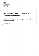 Social Care Sector: Covid-19 Support Taskforce: Full recommendations – including all Advisory Group recommendations